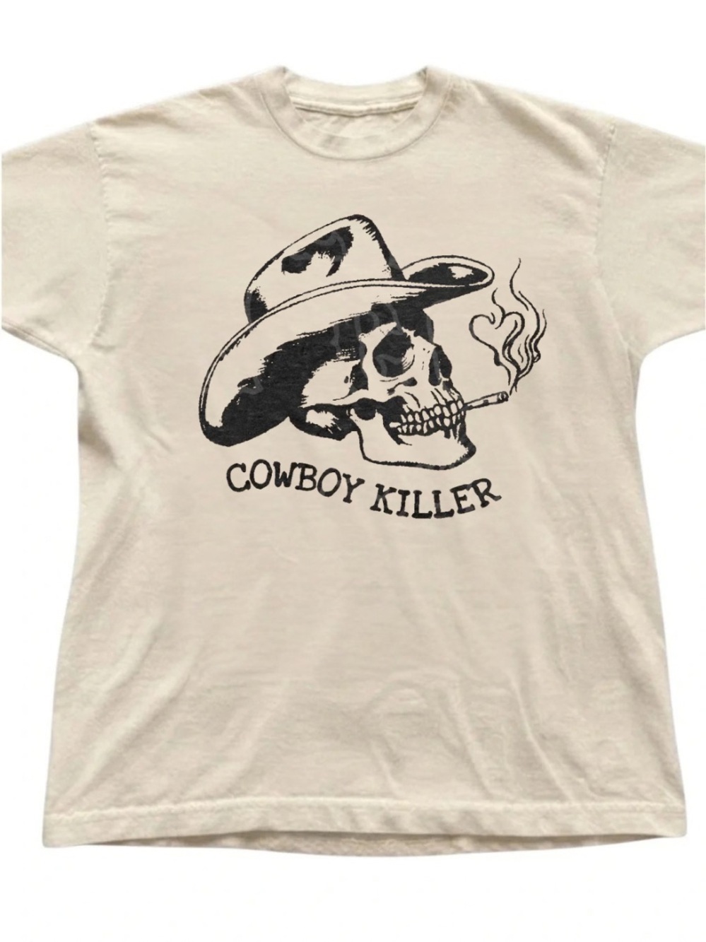Cowboy Killer Graphic Tee - Cream with Black Print